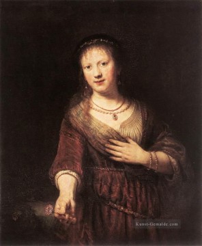 Rembrandt van Rijn Werke - Porträt von Saskia mit einer Blume Rembrandt